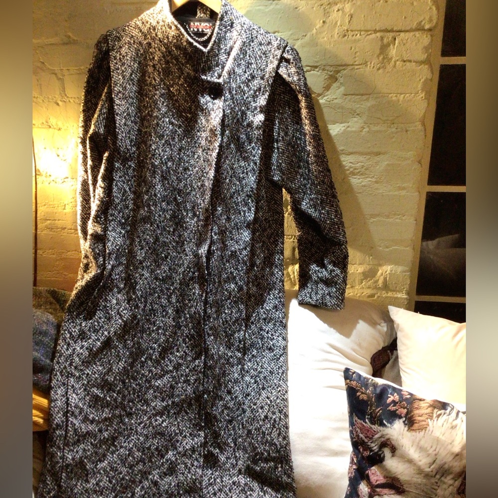 Vintage NYC Girl tweed Black and Gray Women's Coat